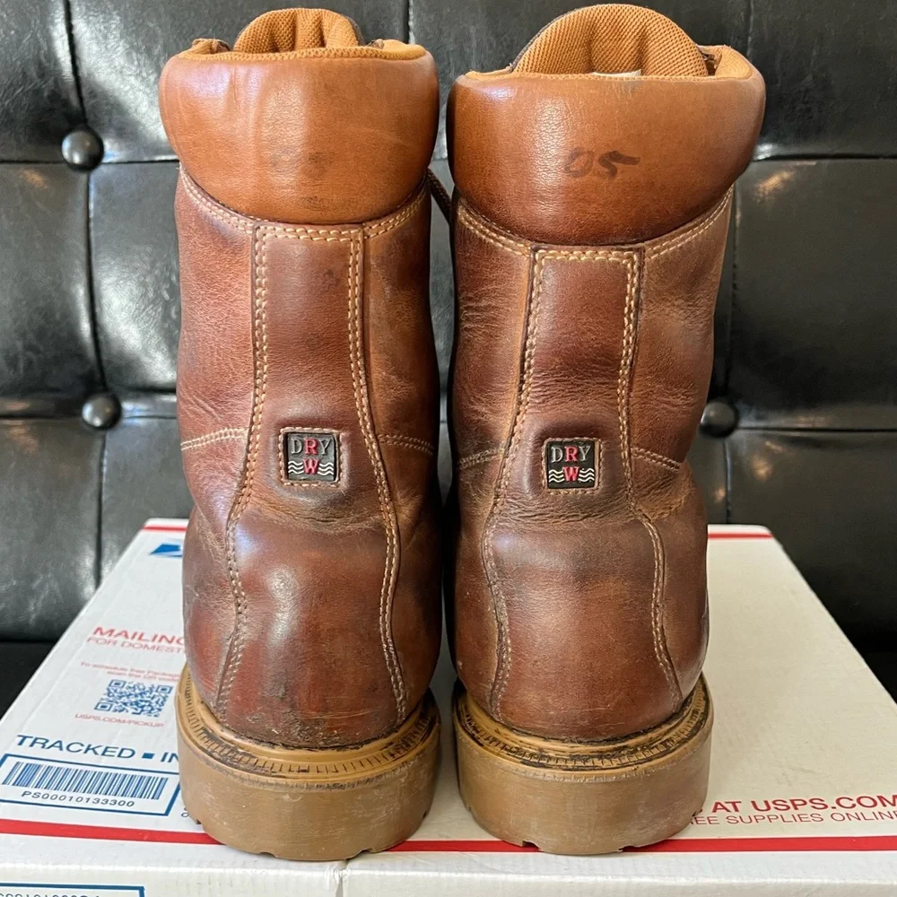 Vintage Red Wing Dry Ice EH Work Boots — Brown Leather‎ — Made in USA